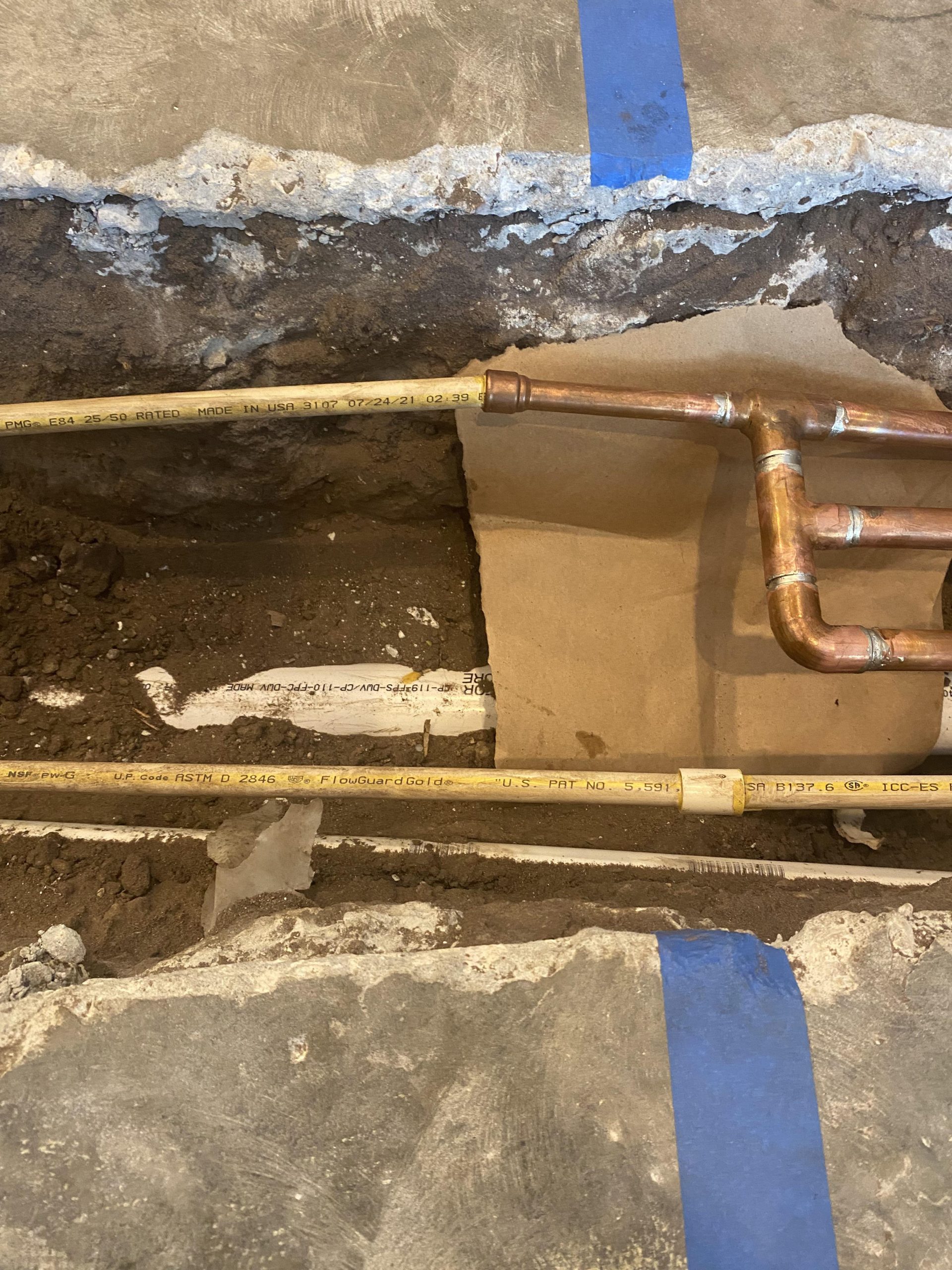 1975 Copper Plumbing to Main Kitchen Sink Under Slab Insulation