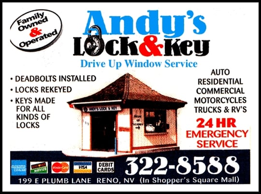 Andy’s Lock & Key – 199 E Plumb Ln, Reno | Official Facebook Site