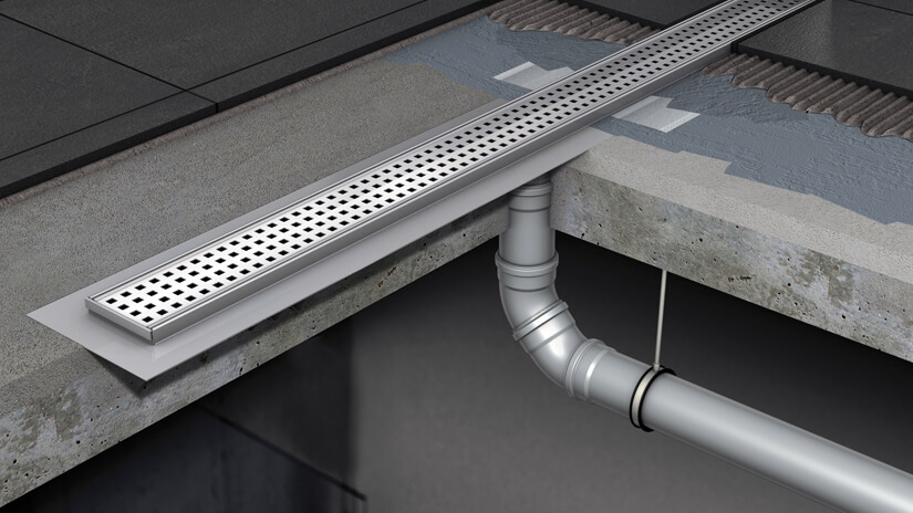 How Should Bathroom Shower Channel Drains Be Plumbed?