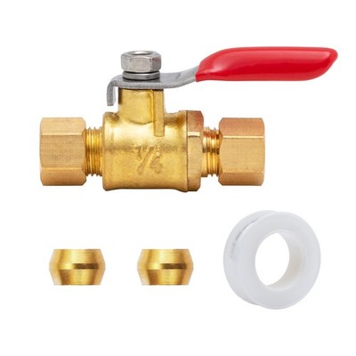 Compression Plumbing T with Shut Off 1/4″x1/4″x1/4″ – The Smart Fix for Leaks
