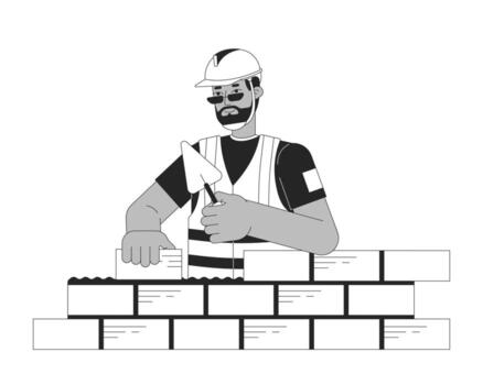 Construction Guy With a Plumb Line Graphic Black and White – Bold & Timeless