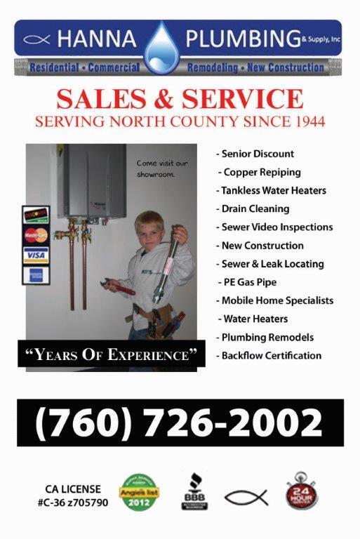 Hanna Plumbing & Supply Inc Vista CA 92083: Trusted Local Experts
