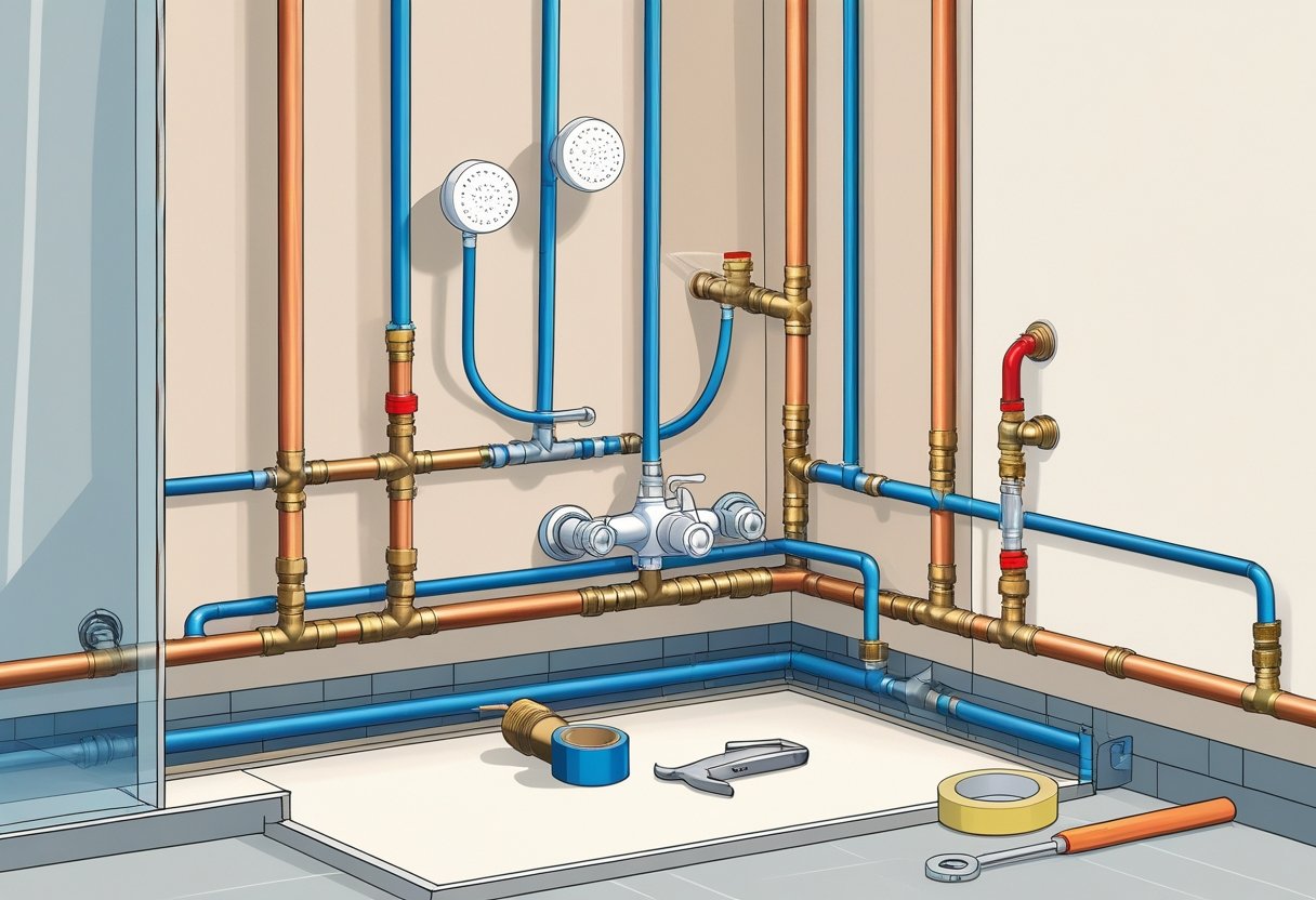 How To Move Plumbing Shower From Wall To Ceiling