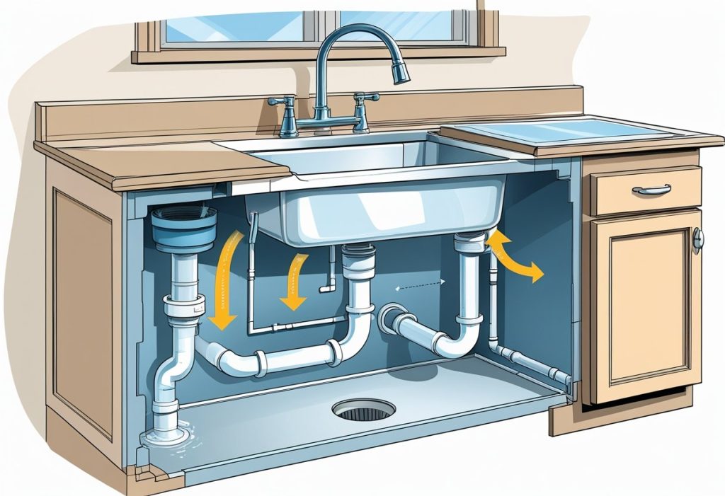 Kitchen Sink Supply Line Plumbing Anti Back Pressure Bowl Diagram
