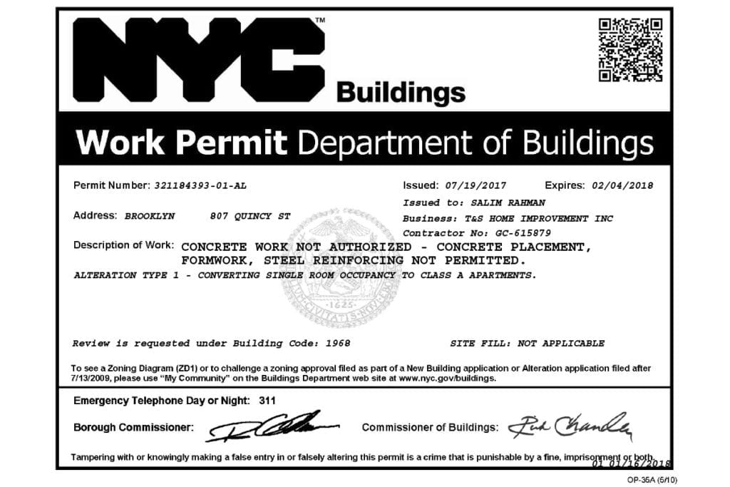NYC Notice: Unpermitted Plumbing & Electrical Work Risks