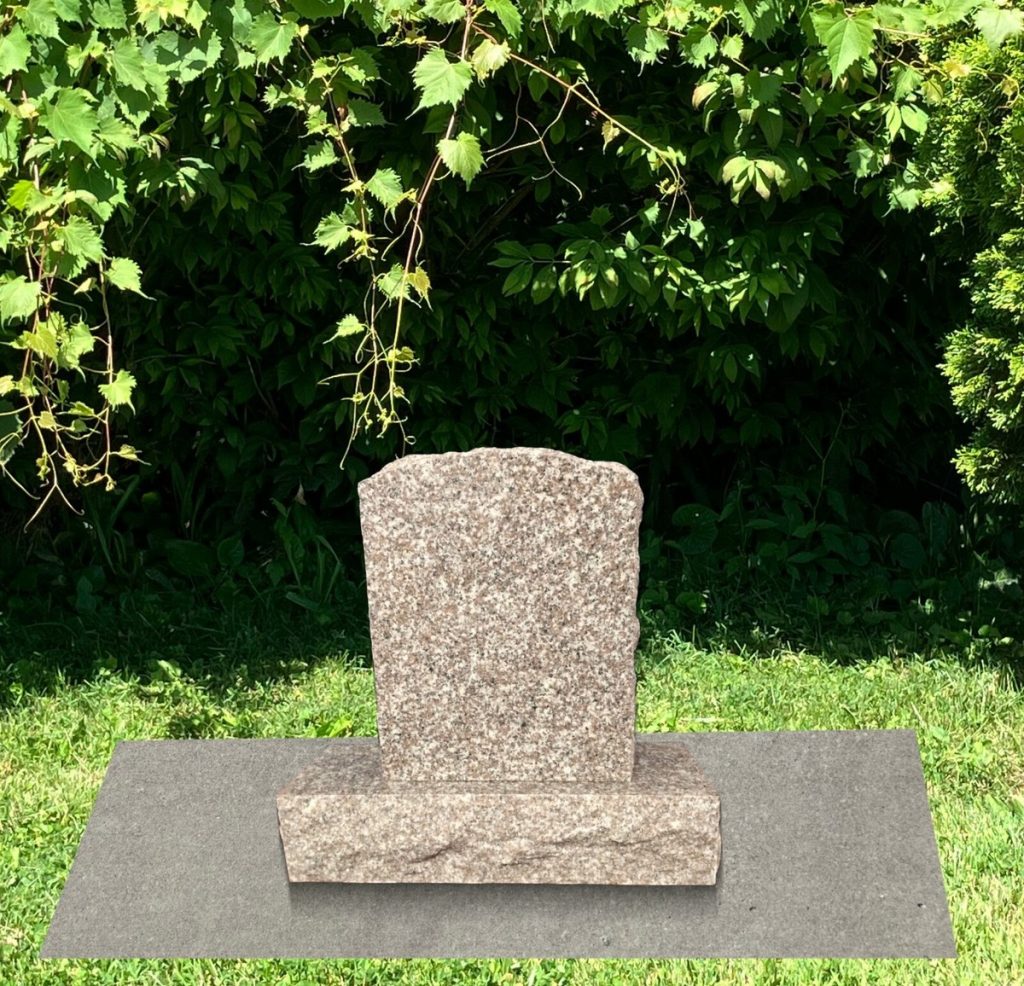 Plumb Rose Granite Upright Monument Gravemarker Headstone Gravestone Includes Ba