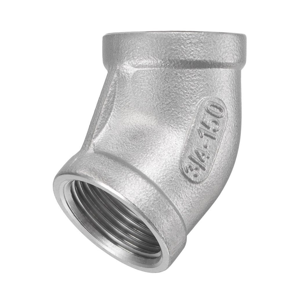 45 Degree Plumbing Fixture With Threads For Hose Connection