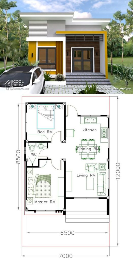 Simple 2 Bedroom With Plumbing On Left Side Of House