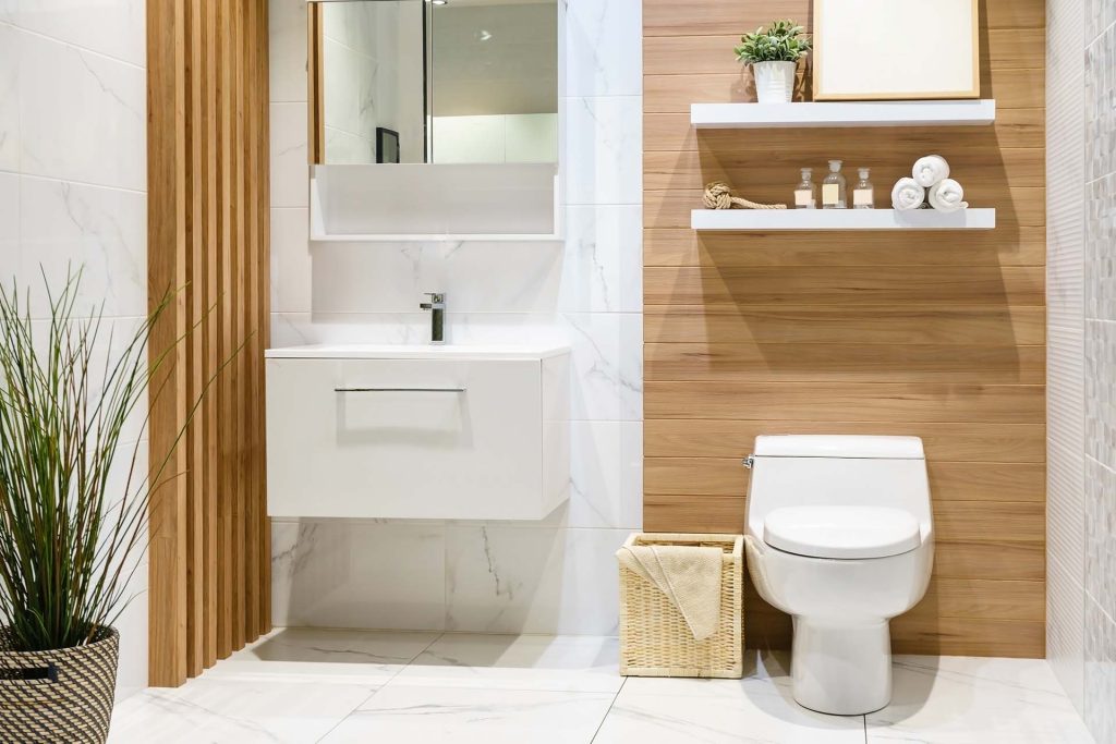 Sliding Access Board To Hide Bathroom Plumbing Pipes Behind Toilet