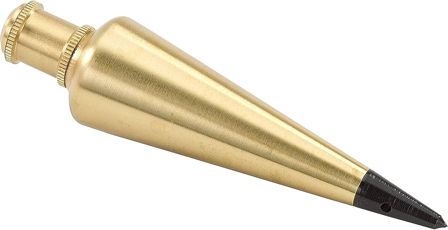 Brass Plumb Bob with Carbide Tip & Braided Line Guide