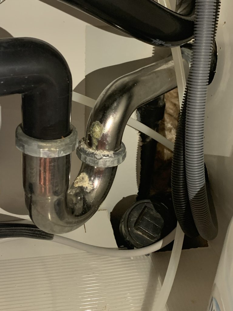 Calcium Buildup On The Outside Of The Plastic Plumbing