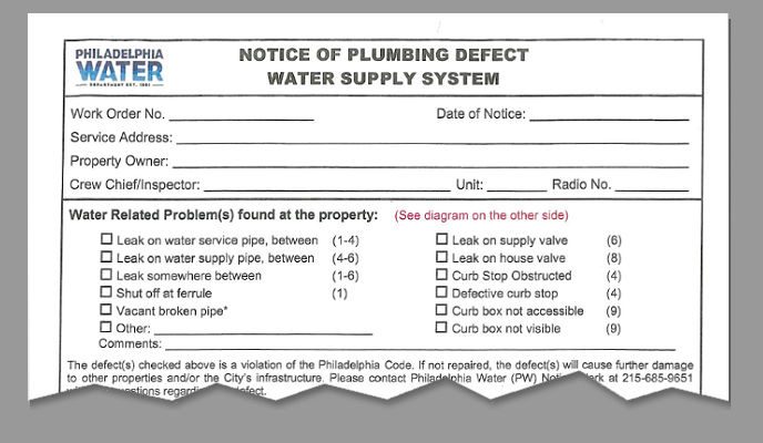 Philadelphia Plumbing & Water Dept Price List 2026
