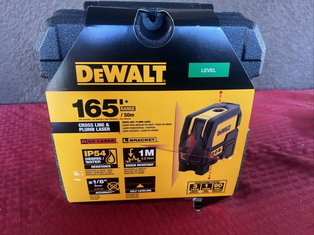 Dewalt Dw0822 Self-Leveling Cross Line And Plumb Spot Laser