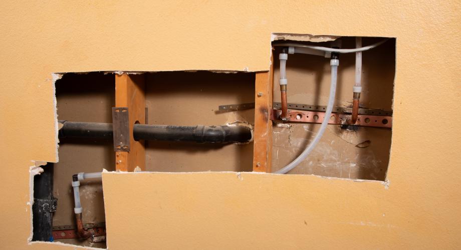 Does Sheetrock Need To Be Taken Out For Plumbing?
