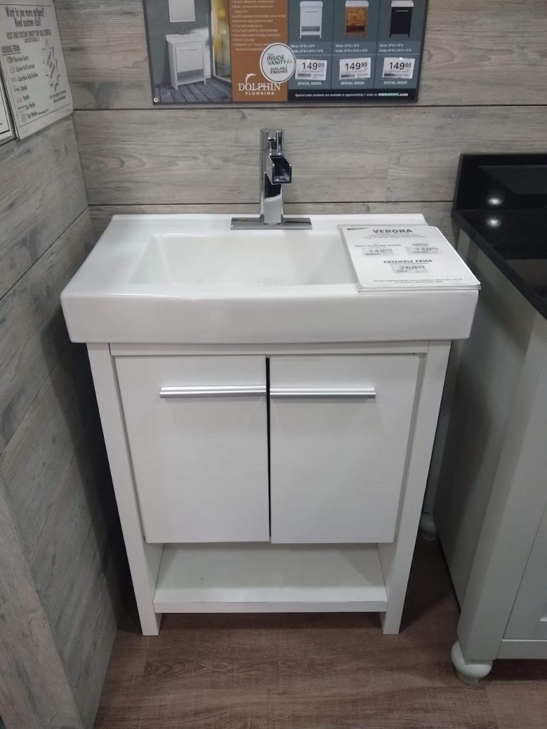 Dolphin Plumbing 24 Wx 14 D White Verona Vanity