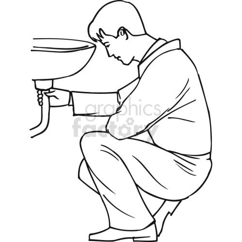 Free Black And White Plumber Photo: Under Sink Guide