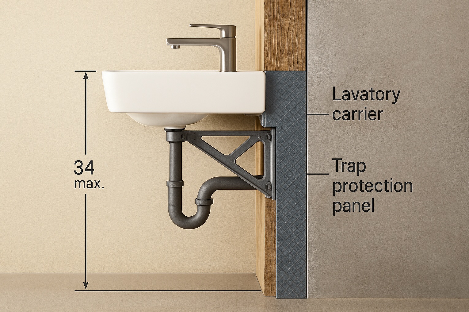 ADA Hand Sink Rough-In Height Guide