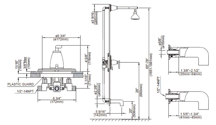 Layout Sketch Of Plumbing On Backside Of Shower Panel
