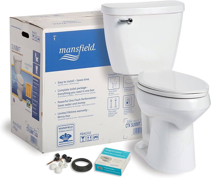 Mansfield Plumbing Elongated Front Smart Height Toilet Kit White
