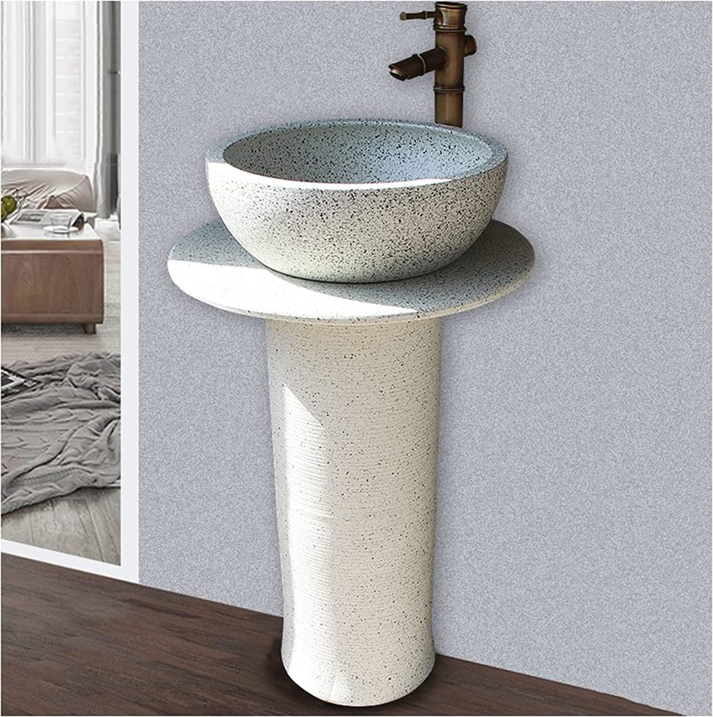 Modern Pedestal Sinks Open In The Back For Plumbing