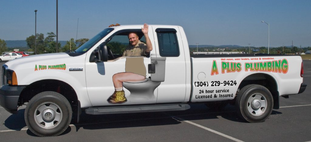 Plumber Joke Man Finds Plumbers Truck In Drive Way