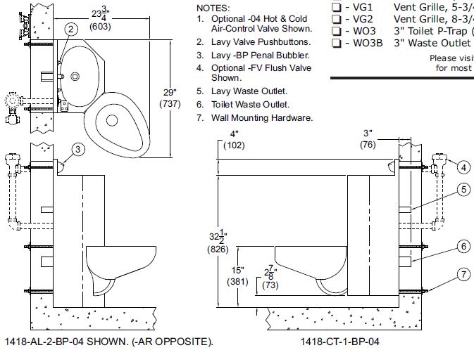 Plumbing Diagrams For Combination Toilet And Sink Detention Cells