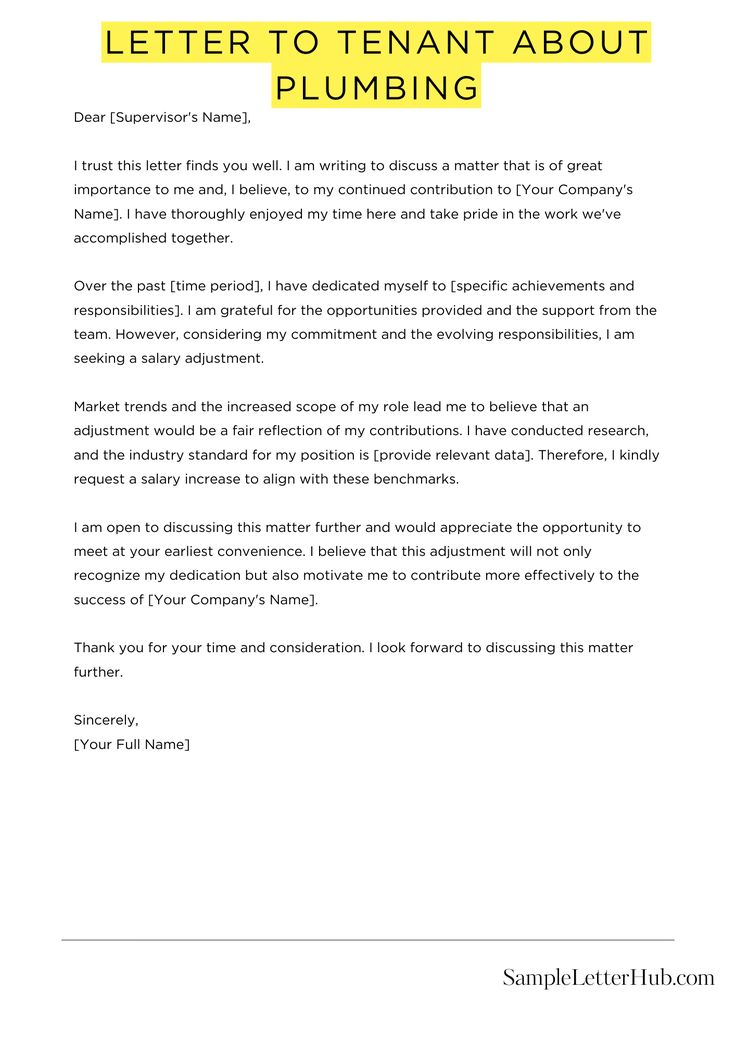 Who Pays Plumbing Fees? A Tenant Letter Guide