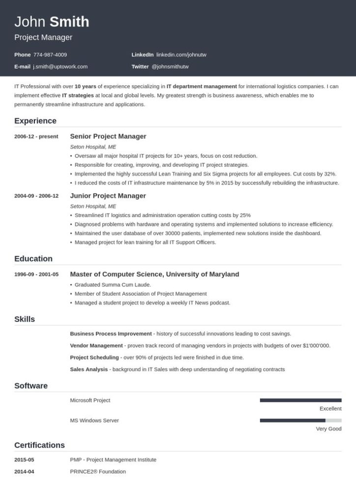 Resume Example For Licensed Plumbing Contractor And Business Owner