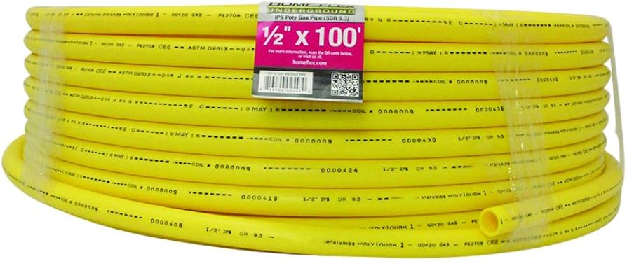 1-1/4 Yellow Poly Gas Pipe: Standard Plumbing Supply Guide