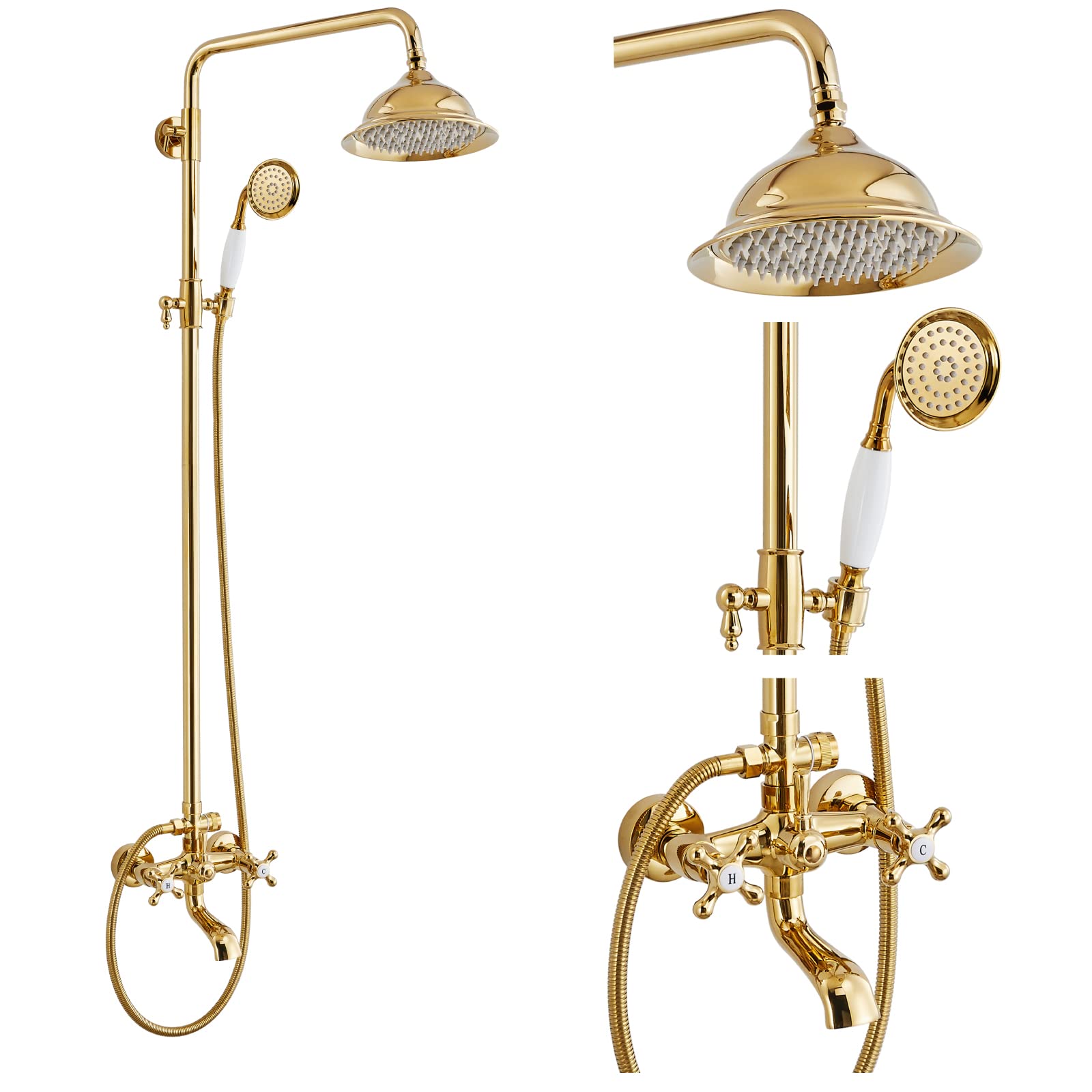 Strom Plumbing Wall Mount Gooseneck Shower Set Lever Handles: Style & Function