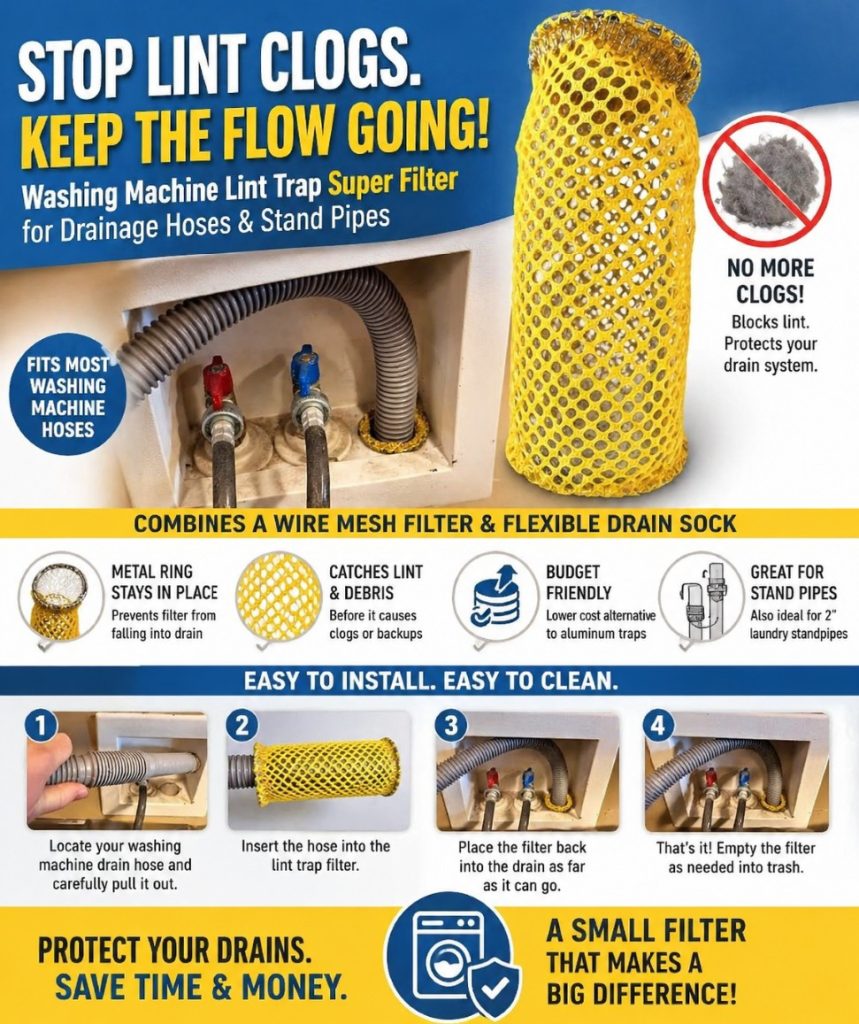 Texas Act Requires Filter To Trap Lint In Plumbing