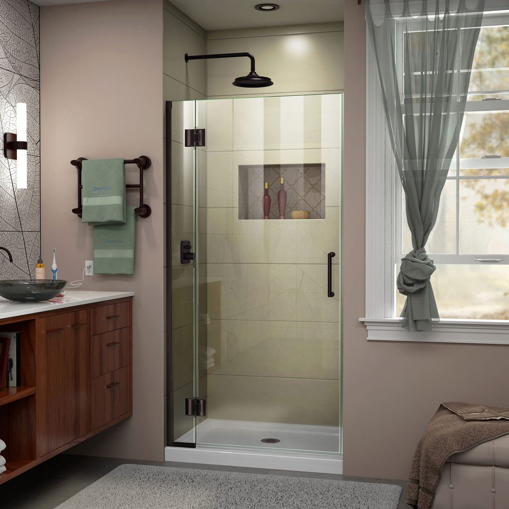 Bronze Showerdoors That Can Be Adjusted To Plumb
